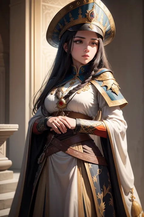 She is a Janissary a member in the elite infantry units that formed the Ottoman Sultans household troops in the times of the fall of Constantinople, ((Best quality)), ((masterpiece)), (highly detailed:1.3), Depth-of-field, Multi-layered textures, HDR (High...