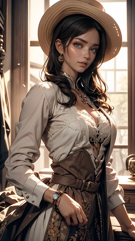 Western Cowboy Style, Cowgirl, photograph, highest quality, Realistic, Realistic, Intricate details, (Fine details), (Intricate details), Cinematic Light, highest quality backlight, Clear lines, 8k, Ultra-high resolution, Purelos Face_v1,