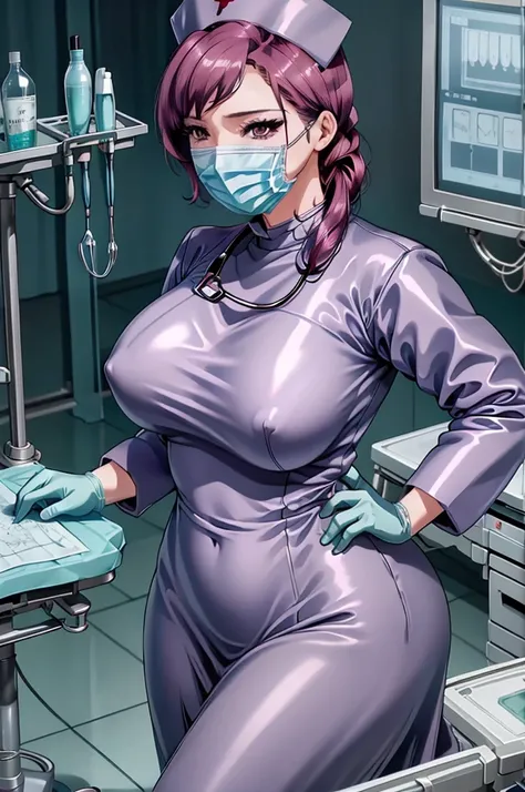 nurse uniform,hospital, latex nurse suit,nurses,busty,elbow gloves,labcoat,black hair woman,red eyes , gigantic ,medical instruments,asian nurse,two nurses,speculum,examination room,oversize ,big ass ,strap on, lay on table ,legs spreaded,giving birth,gyno...