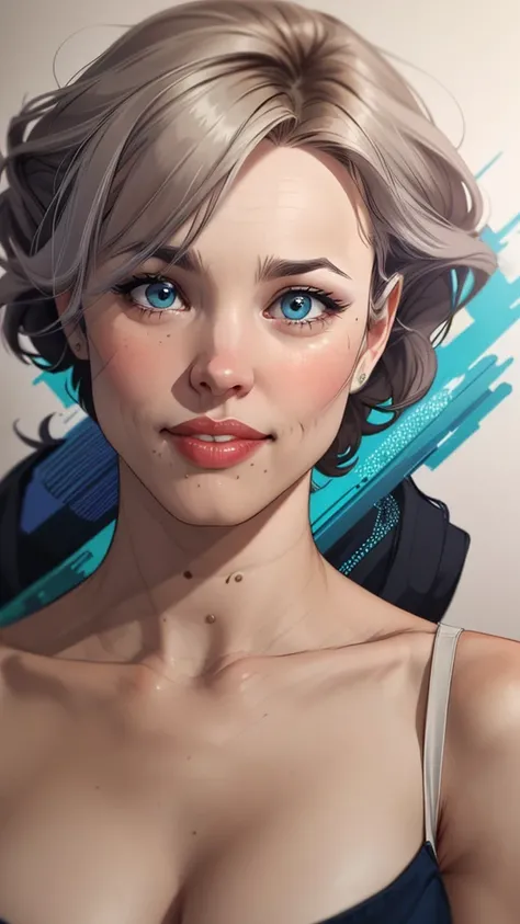 um close de uma mulher com cabelos loiros e olhos azuis, rossdraws global illumination, Ross Draws 1. 0, style digite germe, digite germe and atey ghailan, Retrato de RossDraws, digite germe style, even model | digite germe, extremely detailed digite germe...