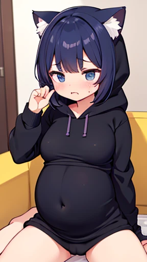 Have cat ears、work、Looks very painful、Small face、、Very embarrassed look、Big Breasts、Very impatient、Trembling、Sweating、Are pregnant、disease、abdomen、abdomen、Wearing a tight-fitting hoodie、Show only your belly、Lots of girls、Last month of pregnancy、１One navel、...