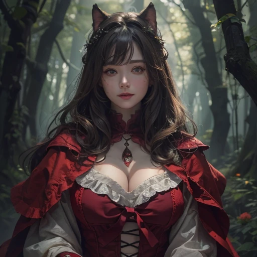 Standing in the forest、Hair flow、 ((highest quality、masterpiece、8k、Best image quality、Ultra-high resolution、Award-winning works)、(Accurate anatomy:1.1)、(Look at me and smile:1.1)、Shining fair skin with Ultra-high resolution、The most detailed face、Ultra-hig...