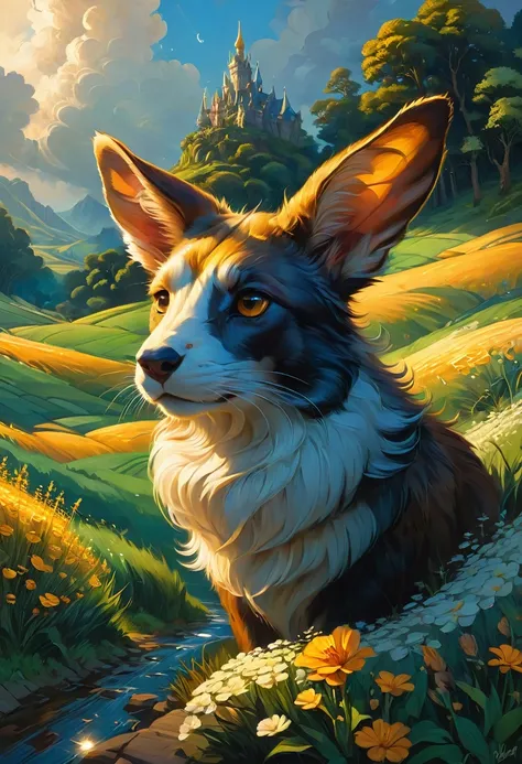 Rabbit Ears, by rhads, best quality, masterpiece, very aesthetic, perfect composition, intricate details, ultra-detailed