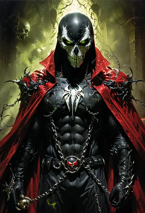 in casey bowe's memorable style, spawn's gothic body is composed almost entirely of necroplasm. a substance that came from hell,...