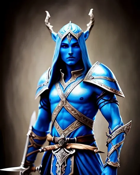 Blue elven warrior, sword