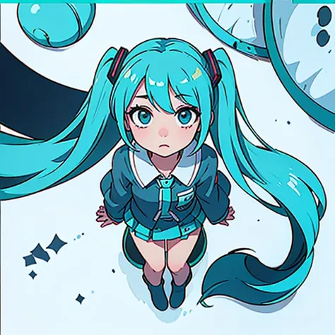 Hatsune Miku　highest quality　Looking up　