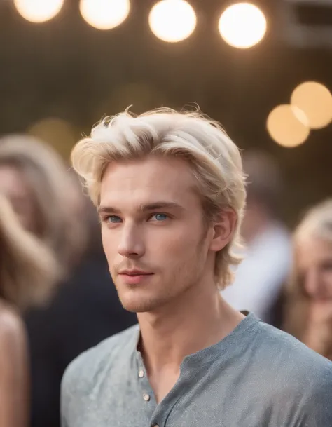 Stunning Australian Male Model with Blue Eyes and Blonde Hair on Runway
