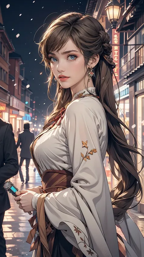 Starry Eyes, Looks even more beautiful than immortal, Ahoge, hair, Star-shaped pupils, Amber Eyes, Colored contact lenses, blush, High detail, anime, Romanticism, Modern, Gothic art, anime style, Cinema Lighting, Ray Tracing, Motion Ry, close, Sony FEGM, U...