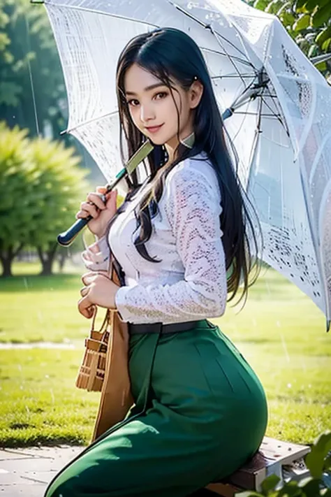 White top/green bottom long sequin dressRealistic An umbrella on one side and a small rope on the other hand
 He came to school and the rain continued
 Precipitation / lower part wet with rain
 6
 Because of the beautiful and fascinating body beauty
 More ...