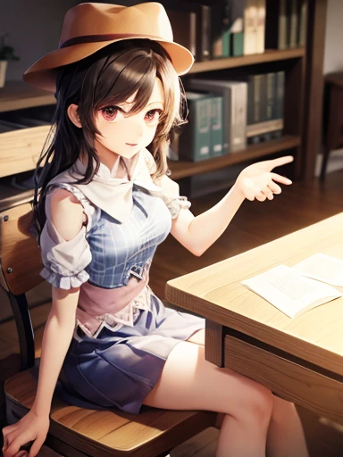 highest quality、touhou project、office、Sit on a chair