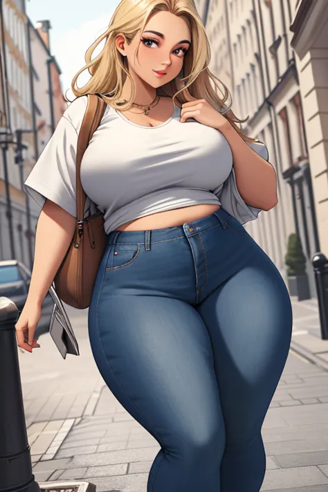 (masterpiece), (best quality), (detailed), (high res), svandinavian cute girl, slightly curvy, wide hips, curvy belly, college s...