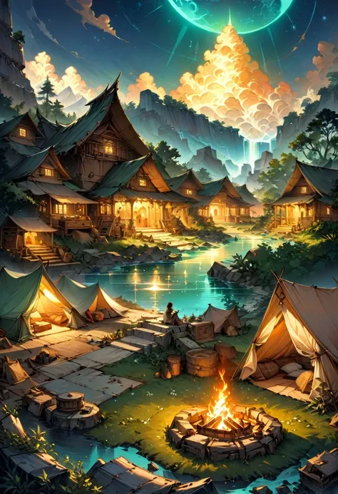 Exploration Camps for Historic Sites, Beside the ruins of ancient civilizations, tents are neatly arranged, and explorers discuss the mysteries of history by the campfire. In the quiet of the night, it seems like one can hear the echoes of ancient times, (...