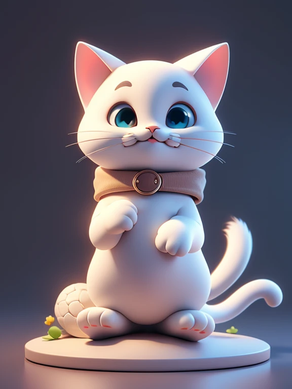 3D cartoon, 1 one funny adult cat, isolated. Solid white background. Full 4k quality, 8k quality, ultra quality, ultra resolution, ultra details.
