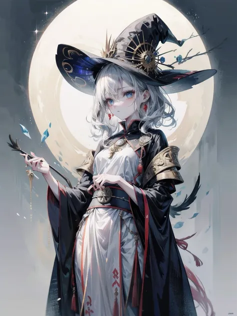 Anime character, holding dual axes, traditional witch outfit, hat, absurdres, RAW photo, extremely delicate and beautiful, masterpiece, Best Quality, ultra high resolution, 32k, hyperrealistic, ultra-detailed, perfect figure, perfect shape, detailed descri...