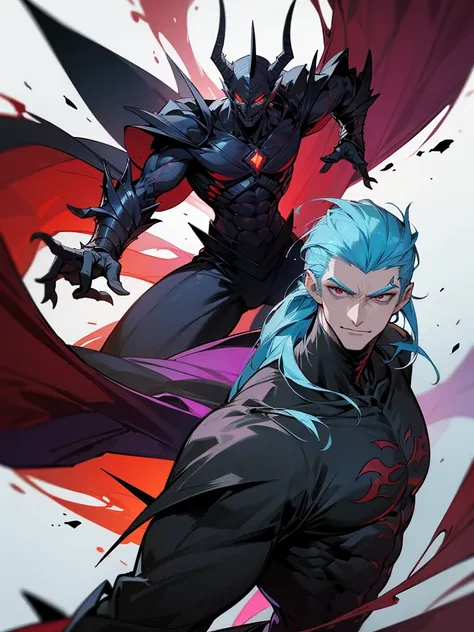 Humanoid black dragon as a male DC super villain