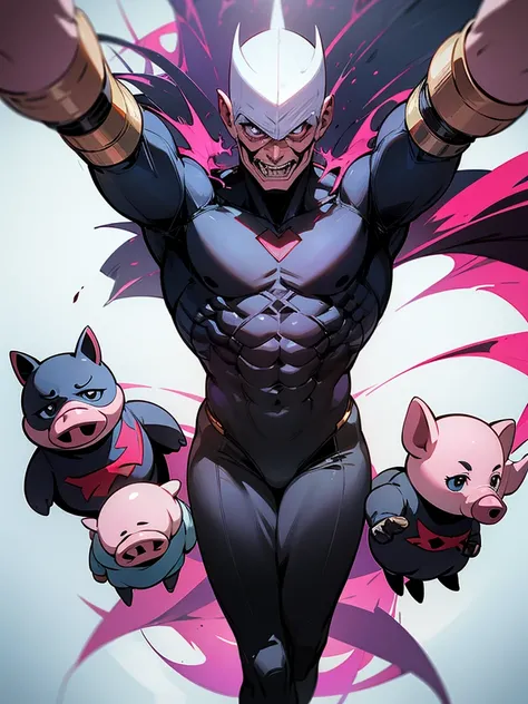 Humanoid pig as a male DC super villain