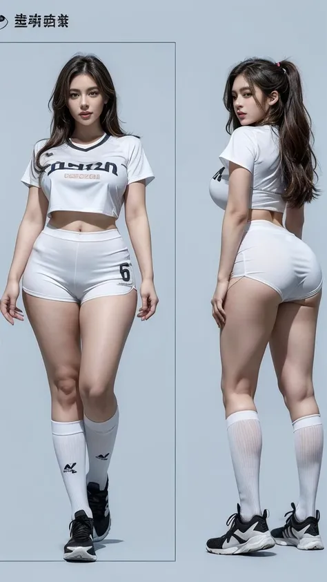 ((masterpiece)),(((best quality))),((Character Design Sheet)),((sketch)),((vulgar)),Thick thighs,1 girl,Whats the big deal ,((Between breasts)),Cat Juice,Wearing wet sexy soccer uniform and soccer shoes,Half-lifted shirt,Express breast milk