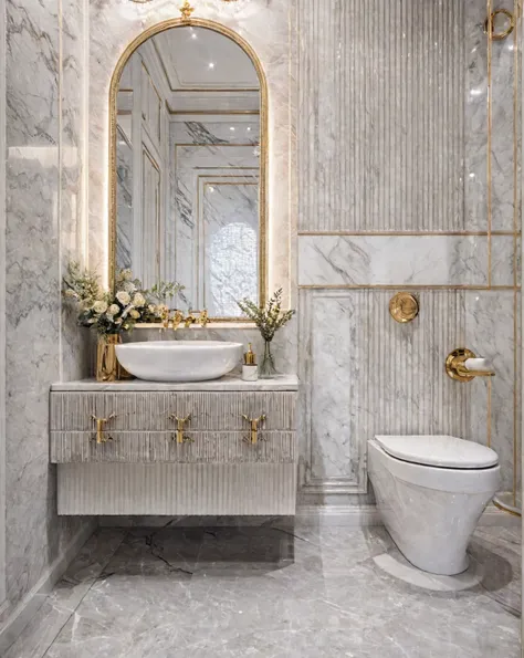 masterpiece, restroom toilet space, luxurious, aristocratic interior design, royal space, ((super detail :1.3))), neoclassical s...