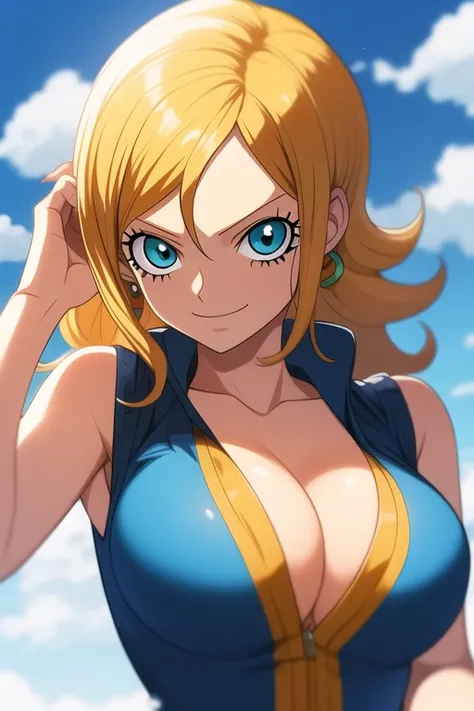 Nami de one piece busty((mejor calidad)), ((obra maestra)), (detallado), cara perfecta