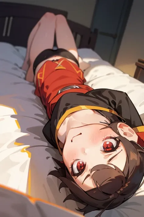 in love, masterpiece, 1girl, megumin's style,((sex)), female, 1boy,penis, moviment, rough, shocked, laying,(megumin),short_hair,...