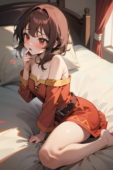 in love, masterpiece, 1girl, megumin's style,((sex)), female, 1boy,penis, moviment, rough, shocked, laying,(megumin),short_hair,...