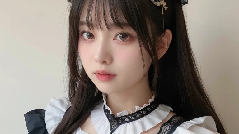 (Long Hair, bangs:1.2),(Wearing Gothic Lolita clothes:1.2),1 girl,Japanese,21 years old,(Small breasts:1.3),(highest quality,masterpiece:1.3,超A high resolution,),(Ultra-detailed,Caustics),(Photorealistic:1.4,RAW shooting,)Ultra-Realistic Capture,Very detai...