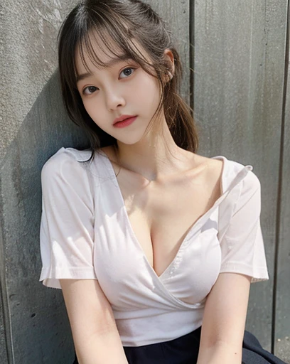 Big Breasts、Look forward、the shape of the chest is clearly visible、girl、A short mini skirt that shows off your thighs、cute、、In uniform、Big Breasts、Wet、ponytail、Come closer to my chest、The skirt is short。Pale skin、girl、Clothes are see-through、Take your shir...