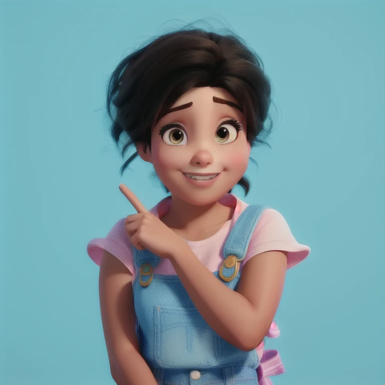 A brunette  Disney Pixar style, alta qualidade, melhor qualidade