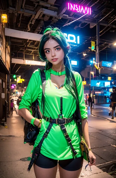 Uma garota de 16 anos, hacker and rebel technology expert who fights against oppressive systems and for freedom of information. Ela possui mini drones voadores que a protegem, em suas roupas tem luzes neon.
