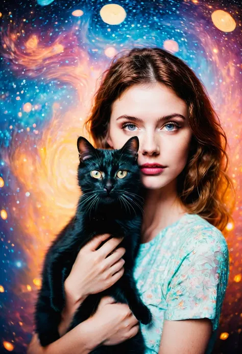 Girl with Cat, by Tyler Shields and Brandon Woelfel, best quality, masterpiece, very aesthetic, perfect composition, intricate details, ultra-detailed