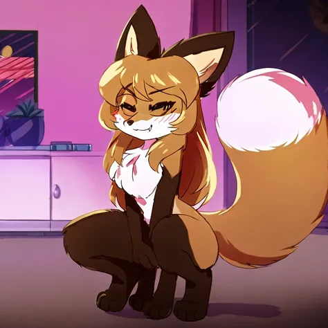 Nervous smiling, uploaded the e621, missiles in background, beautiful and detailed, woman (((female))) ((anthro)) Fox, (Averi, Fox girl), cinematic lighting, Fox, (anthro, fluffy fur, character focus:1.1), 1girl, anthro fox girl, body fur, curvy, sexy, nic...