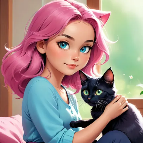 girl with cat