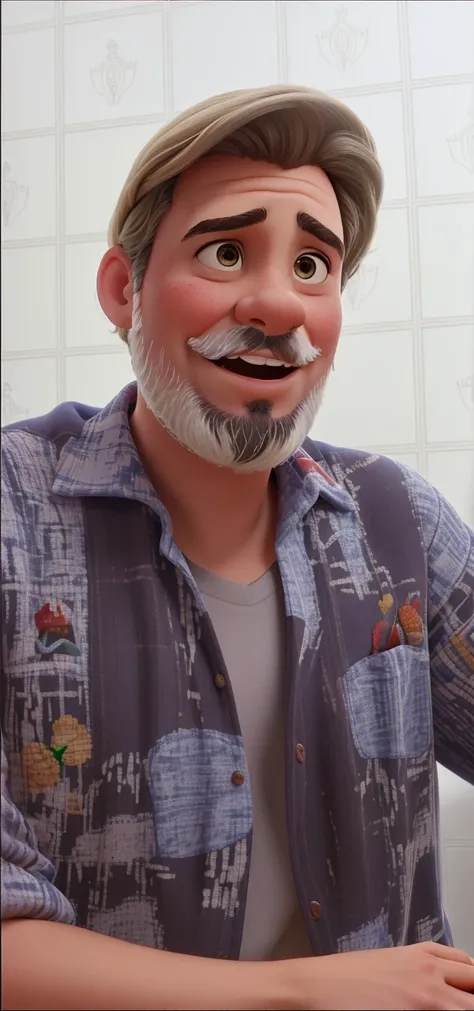 Uma capa de um filme da Disney Pixar que mostra um close up de um homem de terno e gravata sorrindo, Presidente do Brasil, Directed by: Felipe Seade, Santa, In Sao Paulo, antigo, muito ligeiramente sorridente, Directed by: Fernando Gerassi, por Hirosada II...