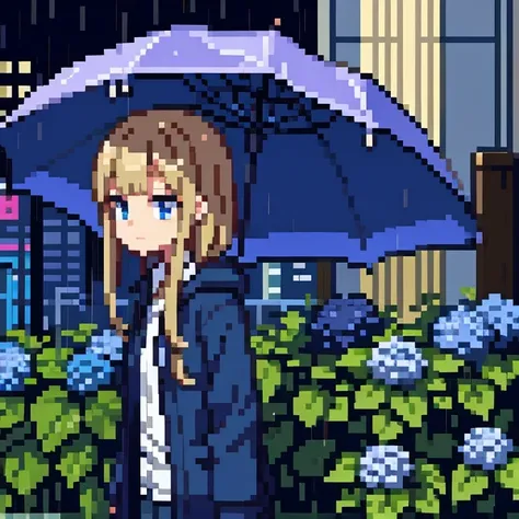 rainy city　hydrangea　City girl