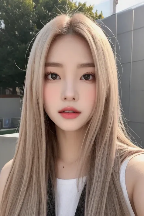 Jennie Kim BlackPink, asian woman with long blonde hair, jennie blackpink, maquillaje popular de corea del sur, Hermosa mujer surcoreana, Roseanne de BlackPink, coreana, Bae Suzy, ulzzang, xisionwu, Heonhwa Choe, cuerpo y rostro con lunares, ojos tiernos y...