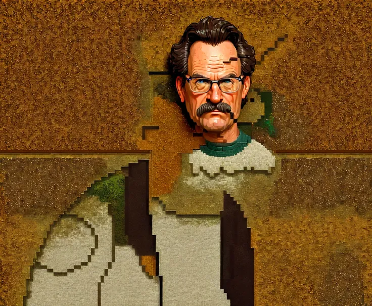 a cartoon picture of a man with a mustache and a beard, ned flanders, pixelactivist, grumpy [ old ], dale gribble, (rust), /r/pi...