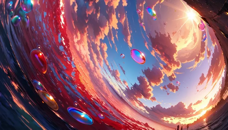 (many beautiful small bubbles:1.6), BREAK ,background(golden hour,very beautiful red sea((red:1,5))), BREAK ,quality(8k,wallpaper of extremely detailed CG unit, ​masterpiece,hight resolution,top-quality,top-quality real texture skin,hyper realisitic,increa...