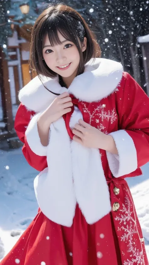 A cute young Japanese girl in Santa Claus clothes, symmetry,slender figure, ultra short hair, ultra big smile, (Orgzum:2.0),Masturbation,ecstatic expression, beautiful detailed eyes and lips, extremely detailed face, natural makeup, best quality, 4k, 8k, h...