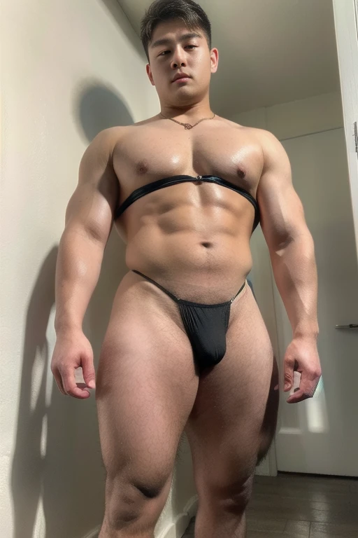 ((Handsome korean boy)) ,  tall boy , 20years old boy from Shanxi, ((full length shot(fls))) , ((wearing sexy micro string thong))  ,sexy , nsfw , topless, ultra realistic ,  ultra photorealism , (only boy. , only male) , looking at viewer, ((unrealistic w...