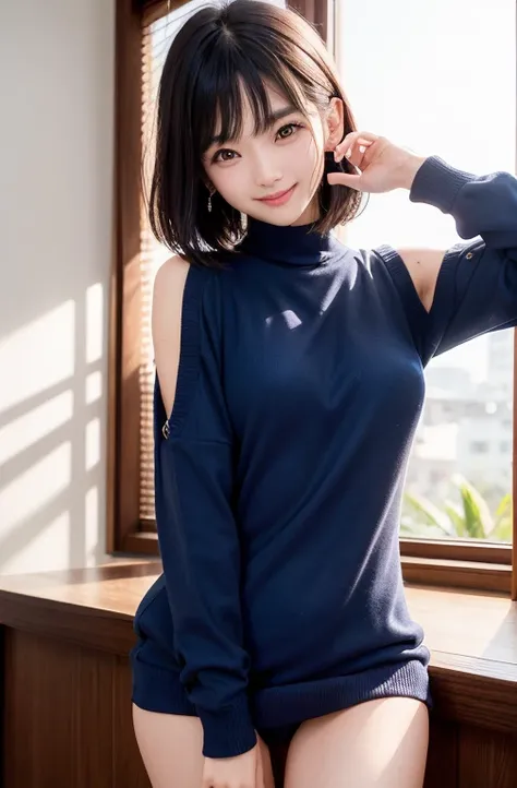 ((Top quality、Top image quality、Ultra HD、以Ultra HD分辨率绘制、solo、Look directly into the camera))、1 girl、Realist、Depth of Field、Natural soft lighting、daytime、Enchanting、Beautiful face、cleanliness、Pure face、White skin、Kawaii、short hair、beach、Sunlight、Medium brea...