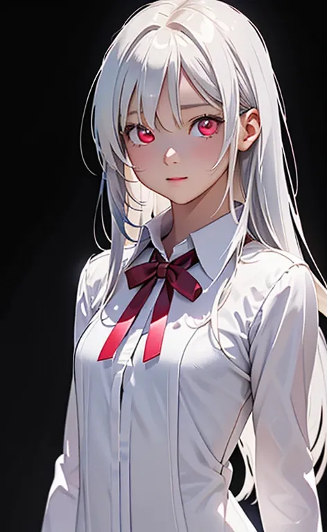 (Photorealistic:1.4)、asuna,(masterpiece、lens flare:1.5、spot light:1.2、Exquisite beautiful eyeonochrome:1.5,portlate、)、Cute Face、 3D Face、(platinum White hair:1.5、Straight Hair)、(1 Girl)、(Red eyes:1.2)、(cowboy shot)、(),(Sundress)、 (Cute face:1.2),(small bre...