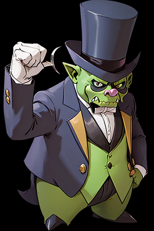 orc　Gentleman thief　monocle　top hat　tuxedo