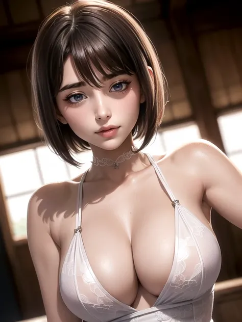 28-year-old Japanese woman,(非常にdetailedな肌)(Beautiful female body)(美しいBig Breasts)(Big Breasts)(Pale skin)(Pointed Chest),(Erect nipples)(Best image quality)(Hyperrealist portrait),(8k),(Ultra-realistic,最high quality, high quality, High resolution)(high qua...