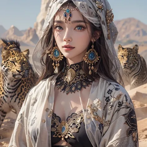 Hiding in the desert、Hair Flow、 ((highest quality、masterpiece、8k、Best image quality、Ultra-high resolution、Award-winning works)、(Accurate anatomy:1.1)、(Look at me and smile:1.1)、Shining fair skin with Ultra-high resolution、The most detailed face、Ultra-high ...