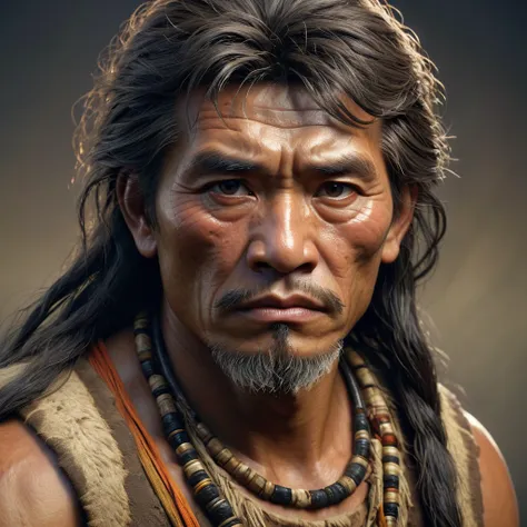 stone age china man ,hyperrealistic octane render, highly detailed, high quality, hd 8k, soft studio lighting, dynamic character...