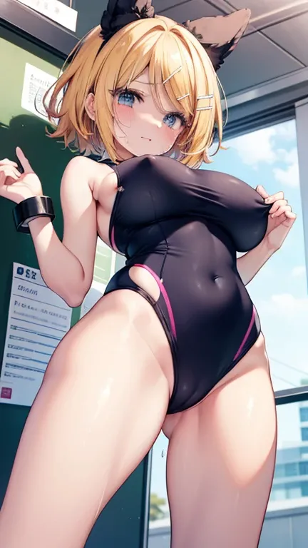 、kagamine rin、、A school swimsuit with only the nipple area torn off、Tight school swimsuit showing nipples、乳輪が破れた張り付いているスクール水着Cry顔、tears、cring、forcibly、、Penalties、Begging for help、despair、Show off、lesson、public、大Cry、Cry、cry、、Crying a lot、Cryじゃくる、be scared、P...