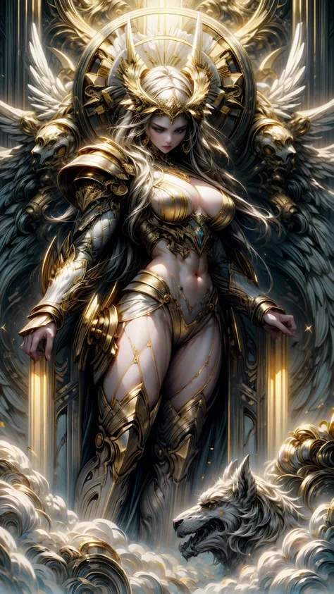 The painting captures the majestic figure of Athena, the goddess of wisdom and war, rendered in the revered style of Greek Orthodox iconography. She stands tall and imposing, her muscular form exuding divine strength and power. Her physique is a testament ...