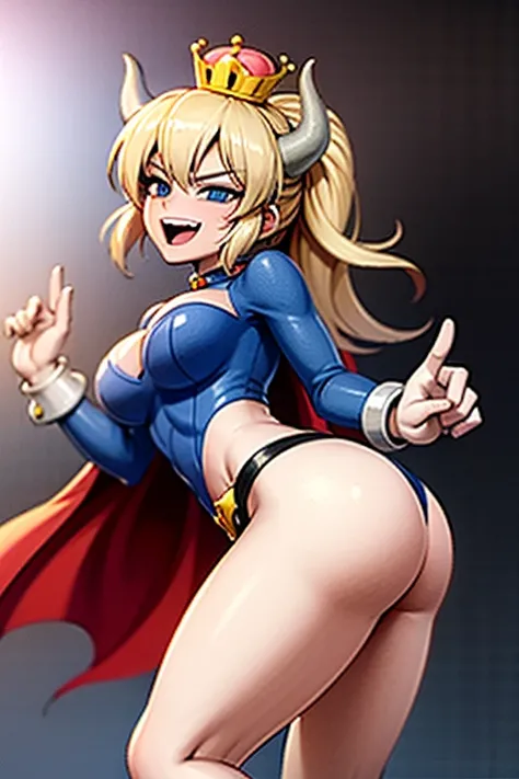 Bowsette vistiendo una suite de Superman, Luz azul