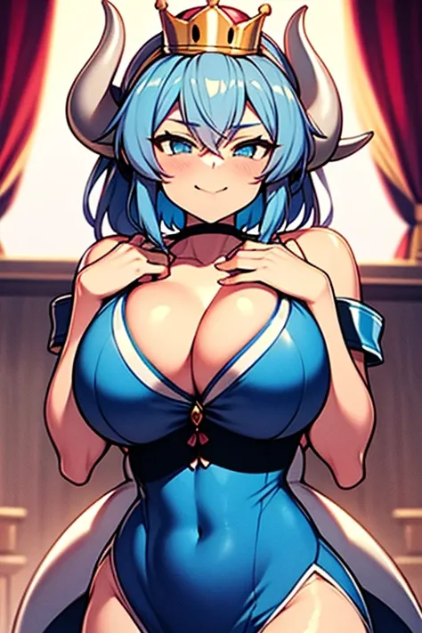 Bowsette vistiendo una suite de mai shiranui, Luz azul big tit busty