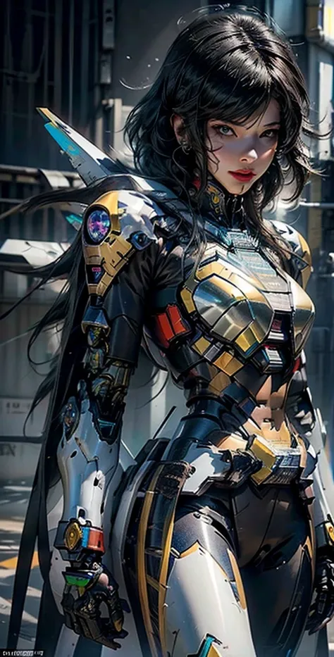 Super detailed, advanced details, high quality, 最high quality, High resolution, 1080p, hard disk,(pharah),overwatch,beautiful cyborg woman,Mecha cyborg girl,battle mode,Mecha body girl,She wears a futuristic mech